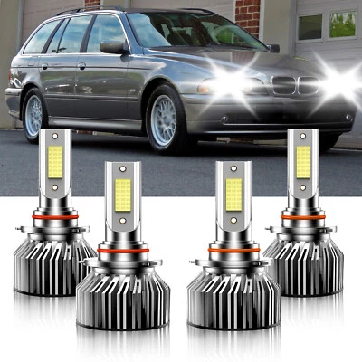 Kit de bombillas LED de haz alto bajo 9005+9006 6000K para BMW 525i 1989-1995 Foto 1 de 4