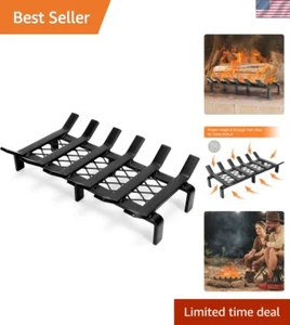 Efficient Ember Retaining 13" Firewood Grate Rack - Matte Black for Modern Homes - Picture 1 of 11