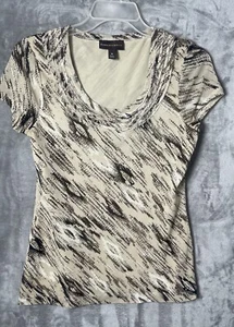 Camicetta foderata manica corta marrone e marrone Dana Buchman donna taglia M - Foto 1 di 7