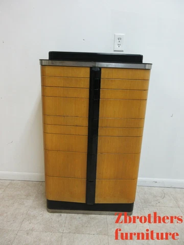 1940s Art deco Dental Cabinet Industrial Medical Chest Dresser Maple  9 Drawer B Cover