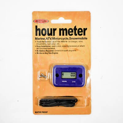 BLUE Inductive Waterproof Hour Meter Marine ATV Motorcycle Dirt Bike Ski Engine — 第 1/4 张图片