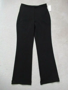 NWT Fashion Bug Y2K Black High Waist Wide Leg Cuffed Bootcut Work Dress Pants 6 - Picture 1 of 12