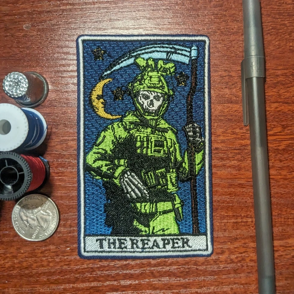 The Reaper Card Call of Duty Patch Gaming Shooters Embroidered Iron On 4.5x2.75" - Image 1 of 3