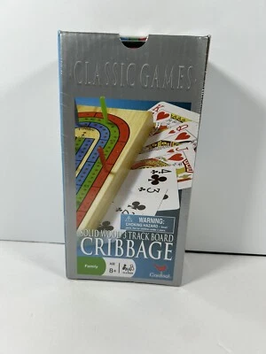 Cribbage Board Game Solid Wood 3 Track Board With Cards (SEALED) - Image 1 of 4