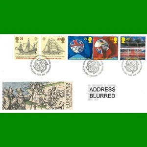 FDC Europa International Events Royal Mail Ersttagsbriefmarken, 7.4.1992 - Bild 1 von 1