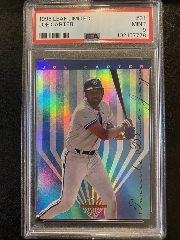 JOE CARTER ** PSA 9 MINT Graded PRISM FOIL 1995 Leaf Limited #31 Baseball Card - Image 1 of 2