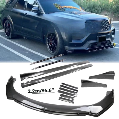 Carbon Fiber Front Bumper Lip Spoiler Splitters Body Kit For Ford Explorer - Image 1 of 4