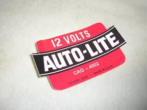 Autocollant bobine allumage Auto-Lite 12 volts - Picture 1 of 1