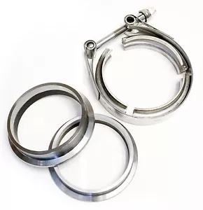 ATP-FLS-041-MS 3" V-Band Flange + Clamp Set Mild Steel Weld Turbo Exhaust - Picture 1 of 3