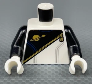 LEGO Minifigure Torso Space Police Futuron cerniera e logo oro bianco e nero - Foto 1 di 7
