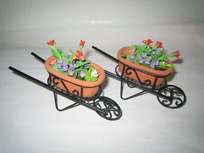 Reutter , 2 Schubkarren, Puppenhaus, 1:12, Deko, Selten - Bild 1 von 4