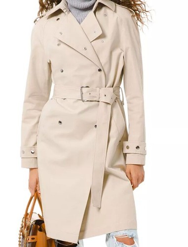 Trench cappotto donna MICHAEL MICHAEL KORS cotone twill nuovo taglia XL $325