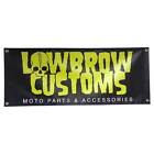 Lowbrow Customs Moto Parts And Accessories Shop Garage Banner chopper bobber