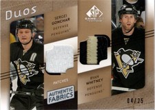 2008-09 SP Game Used Duo Patches #AF2GW Sergei Gonchar Ryan Whitney Jersey /25