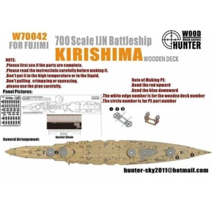 Hunter W70042 1/700 Mazo Madera IJN Acorazado KIRISHIMA PARA FUJIMI 42021 - Imagen 1 de 3