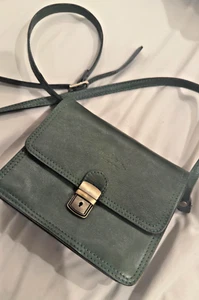 Elisabetta 1987 Green Leather Purse with strap - Made in Italy - Picture 1 of 10