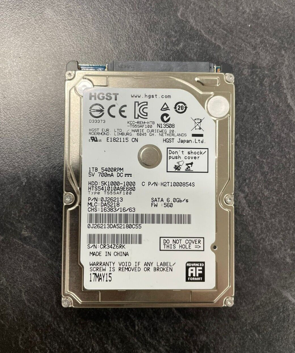 HGST SATA I 1 TB 2.5 in Form Factor Internal Hard Disk HGST SATA I 1 TB 2.5 in Form Factor Internal Hard Disk