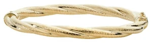 Oro Amarillo Giro Pulsera Articulado Mujer Británico Hecho Contraste Grueso - Imagen 1 de 2