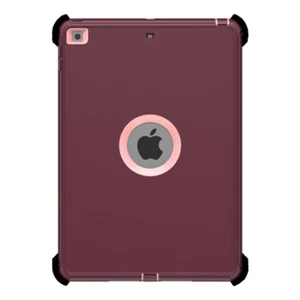 Heavy Duty Case Cover With Stand MAROON/LIGHT PINK for iPad 5 2017 A1822 A1823 - Picture 1 of 1