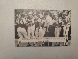 Hank Aaron cartolina d'epoca originale 16° Grande Slam home run giugno 1974 - Foto 1 di 2