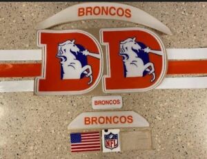 Broncos Football Helmet DECALS  with Stripes and Extra....20mil Free Shipping