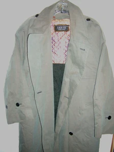 SANYO   CAROL  COHEN  Men's Classic Trench Coat Gray  Size 38 S Great Condition - Picture 1 of 5