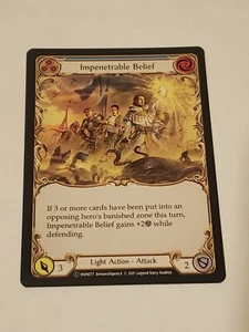 Impenetrable belief (blue) monarch Unlimited edition NM Flesh And Blood tcg - Picture 1 of 2