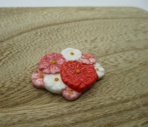 Japanese Porcelain Chopsticks Chopstick Rest pink peach flower - Picture 1 of 3