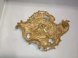 Statua In Bronzo - Importante Svuotatasche Bronzo Dorato - Putti Uva Baccanali - Foto 1 di 13