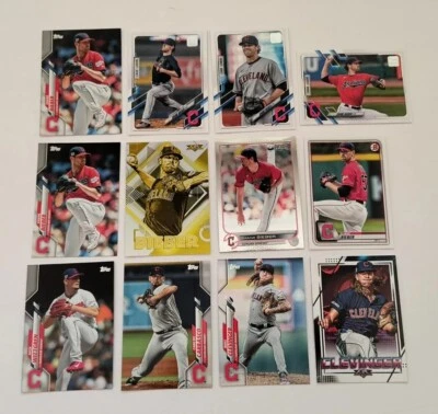 Guardians Lot Shane Bieber 2022 Topps Chrome 208 2020 Topps Fire Gold Minted 136 - Image 1 of 4