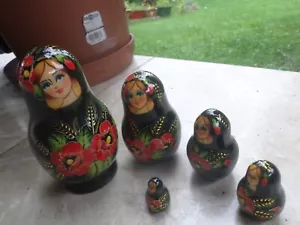 Poupées russes- matriochka-5 pièces gigognes en bois - Imagen 1 de 8