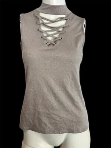 Generation Love hugo lace up metallic top size small - Picture 1 of 6