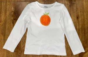 GYMBOREE: Girl's White Long Sleeve Shirt w/ a Orange, Size 4T - Picture 1 of 6