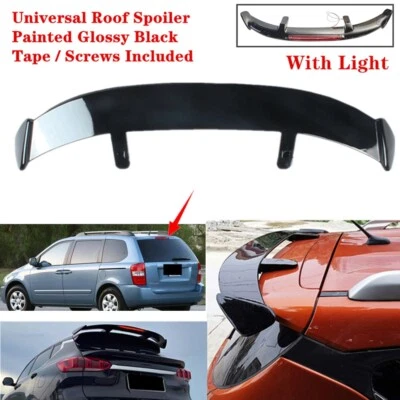 Universal Fit For Kia Sedona 06-14 Rear Roof Spoiler Wing Gloss Black With Light - Imagem 1 de 4