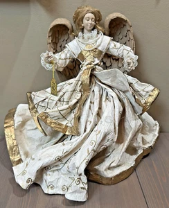 Vintage RR Roman Inc. Paper Mache & Ceramic Christmas Angel Tree Topper - Picture 1 of 7