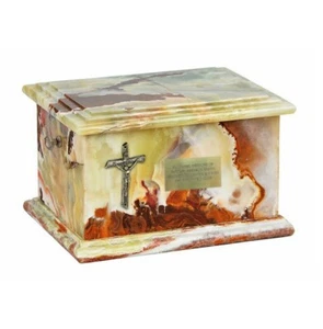 Stenen kist natuurlijke Onyx crematie as Urn voor volwassen unieke Memorial - Picture 1 of 11