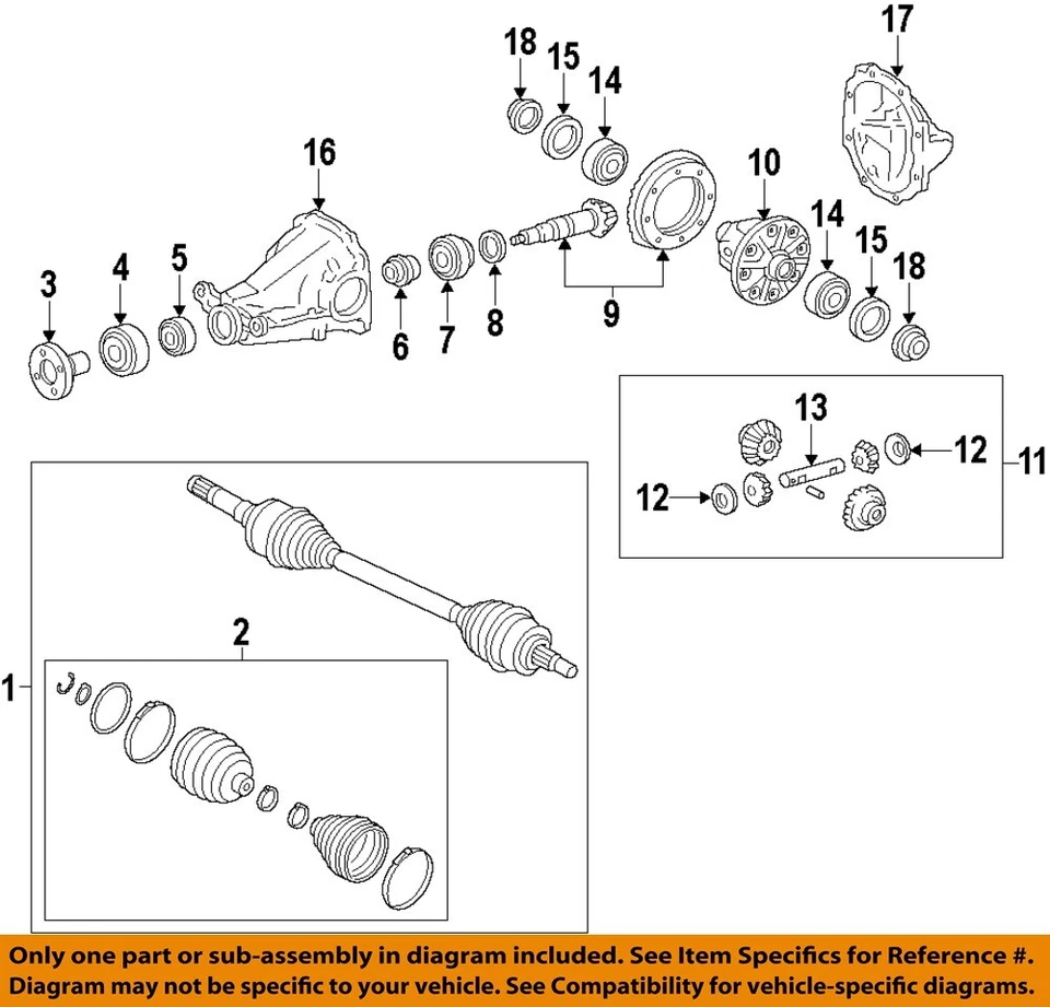 Kit de suspensión trasera ejes de transmisión-bota Ford OEM 15-23 Mustang FR3Z3A331B Foto 1 de 1
