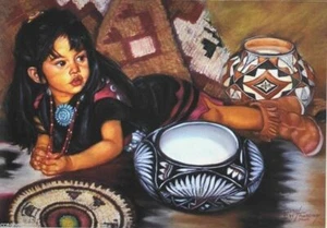 Leanin' Tree Blank Greeting Note Card At the Market by Carol Theroux - Picture 1 of 2