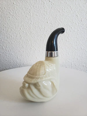 Vtg Avon Oland After Shave Bulldog Sherlock Holmes With Pipe Shaped Bootle Empty - Image 1 of 4