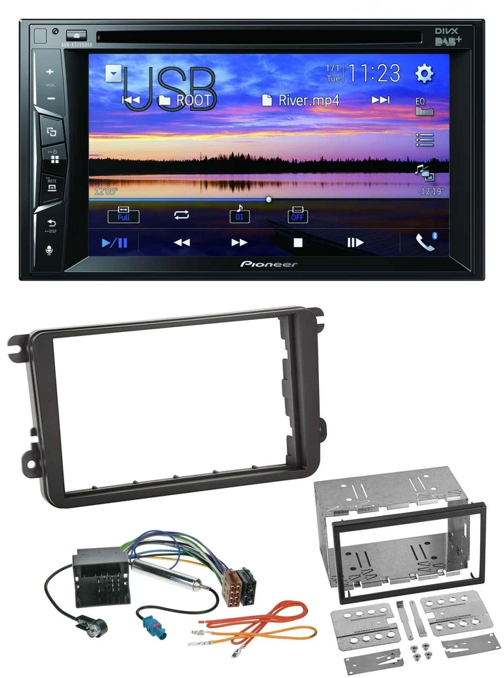 Pioneer Bluetooth 2DIN USB DVD DAB MP3 Autoradio für VW T5 Caravelle Multivan Tr - Bild 1 von 4