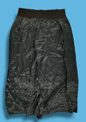 PJ Harlow Size L Jolie Pajama Pants Black Satin Wide Leg High rise Pull On *read - Image 1 of 4