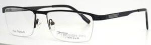 PRECISION 144 Blue Mens Rectangle Half Rim Eyeglasses 54-18-140 B:32 - Picture 1 of 15