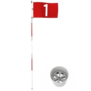 Bandera de golf de 6 pies y taza de golf para patio profesional desmontable taza de agujero de golf y... - Imagen 1 de 7