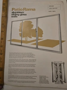 Vintage 1970 PatioRama Sliding Glass Walls Brochure Daryl Industries Cheshire - Picture 1 of 2