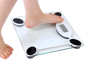 Elektronische Personenwaage bis 150 kg Glas mit LCD-Display kg lb wagPRO-B6 - Bild 1 von 4