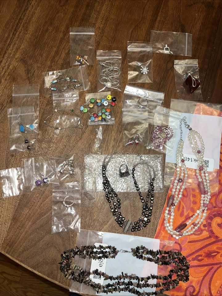 Lote mixto de joyas de plata de ley .925 con piedras preciosas Foto 1 de 4