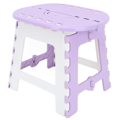 (Hell Lila)Faltbarer Tritthocker Haushalt Kunststoff Kleiner Faltbarer Tritth KU - Bild 1 von 4