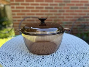 Vintage Visions Corning Ware Pyrex Amber 4.5L 5qt Dutch Oven Stock Pot & Lid USA - Picture 1 of 8