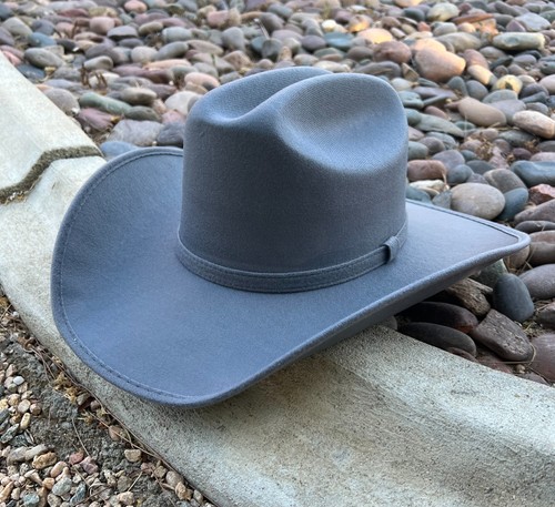 MENS GRAY WESTERN COWBOY RODEO HAT, GRAY COWBOY RIDING HAT, TEXANA ...