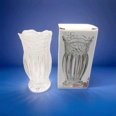 Studio Nova Crystal Bud Vase Floral Lace 5" High New In Box - Image 1 of 4